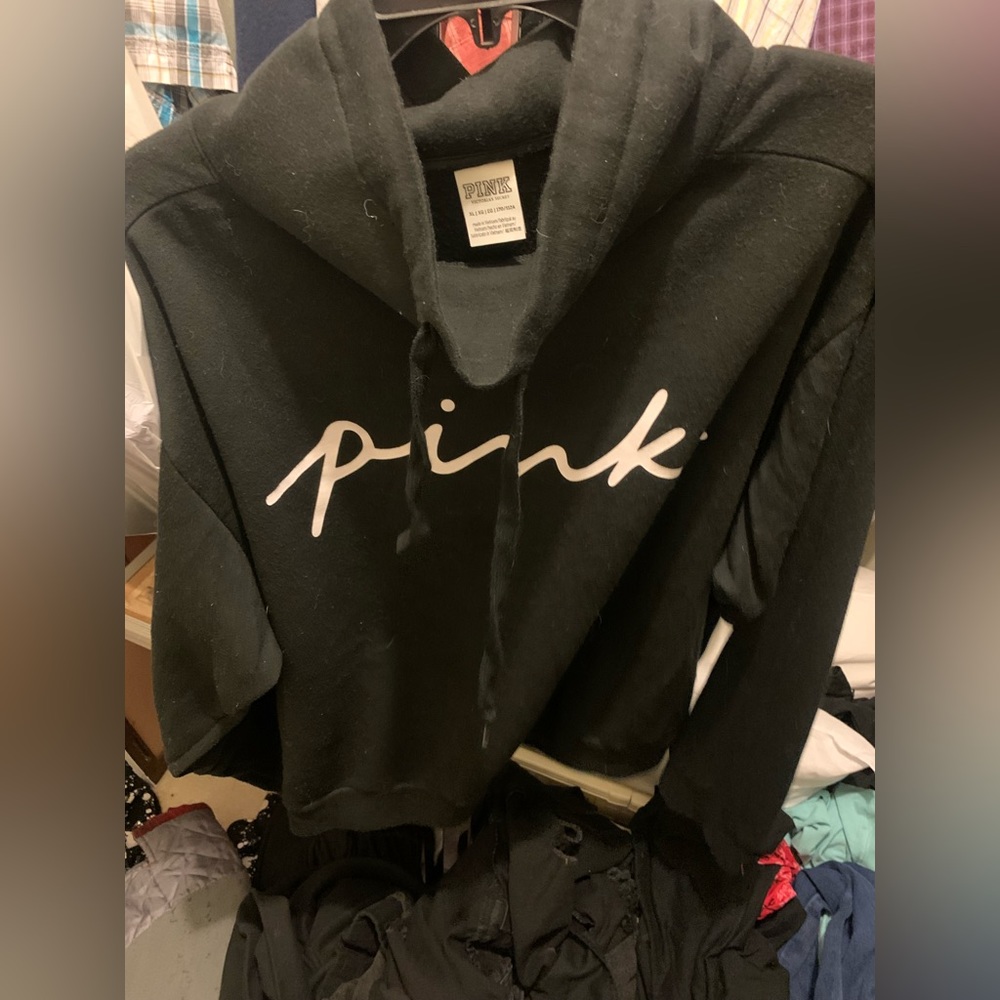 Turtle neck PINK crop hoodie